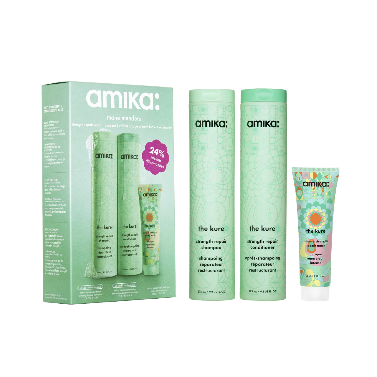 Amika | Mane Menders Strength Repair Wash + Care Set