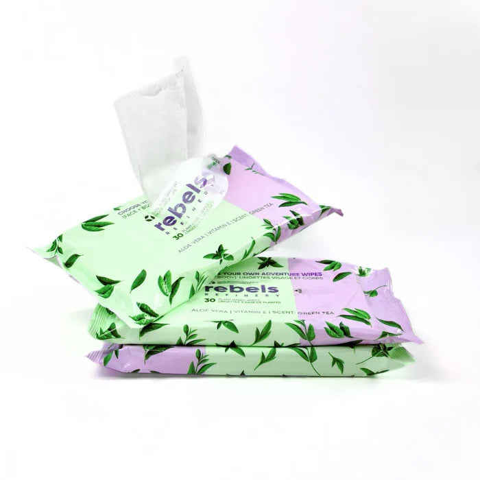 Rebels Refinery | Green Tea Plant-based Face & Body Wipes - Biodegradable