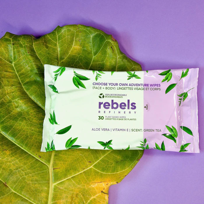 Rebels Refinery | Green Tea Plant-based Face & Body Wipes - Biodegradable